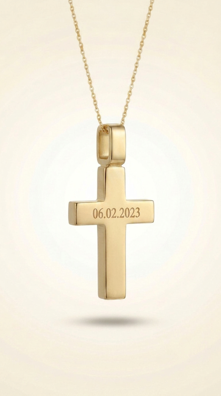 Cross Urn Pendant – Gold-Plated