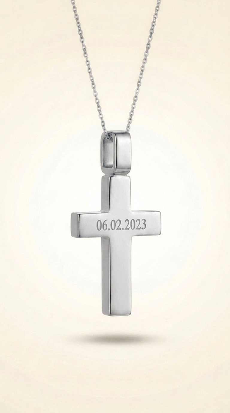 Cross Urn Pendant – Silver
