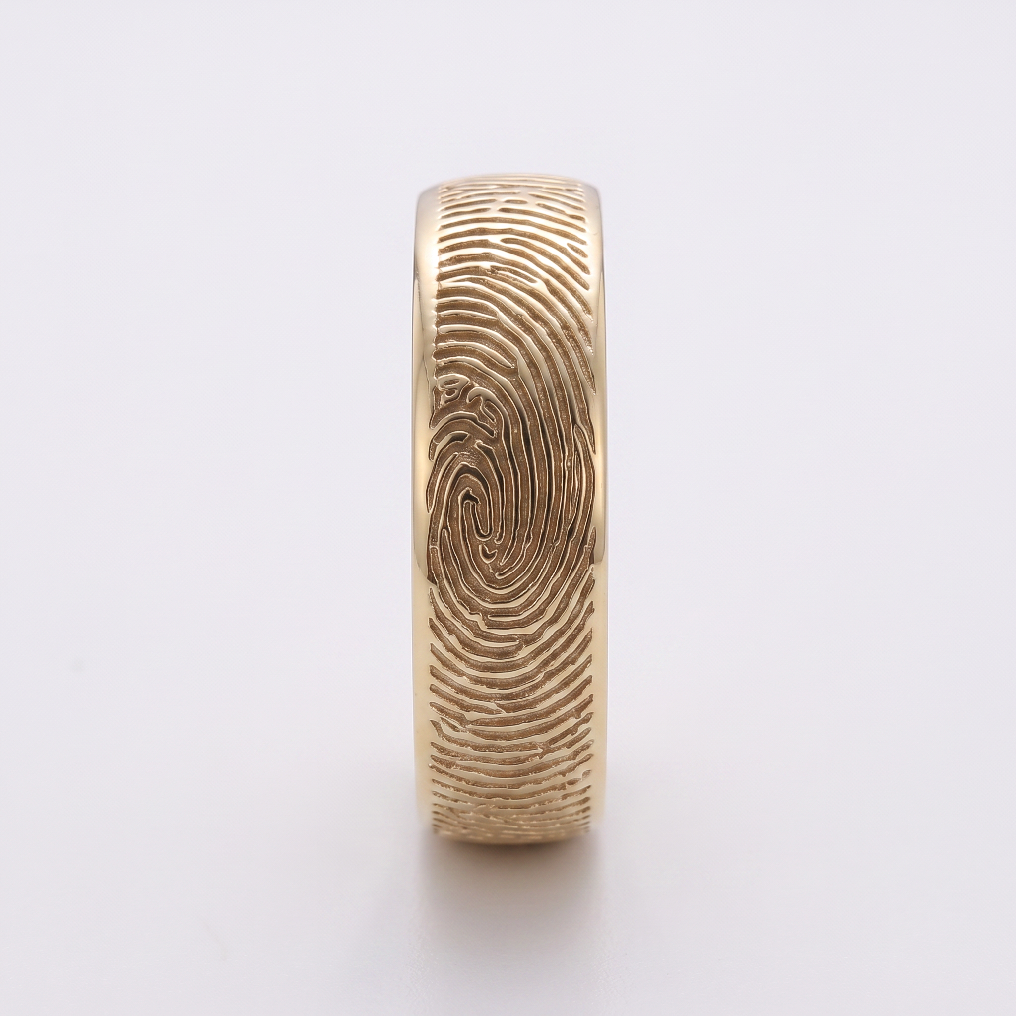 Wide Fingerprint Band Ring – Gold-Plated