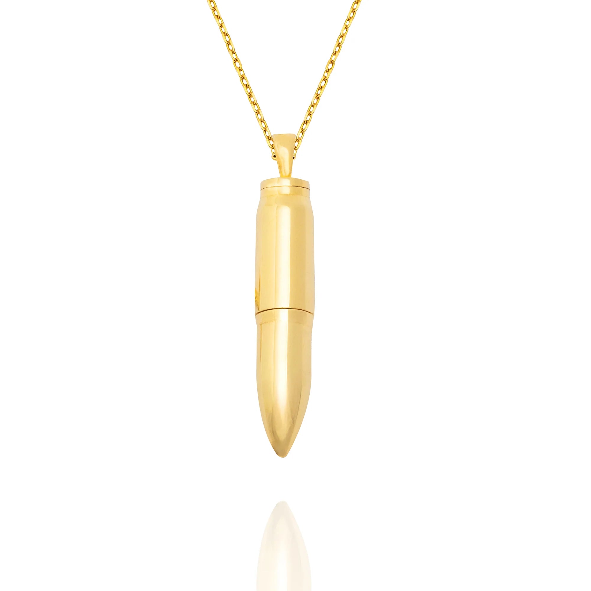 Gold Bullet Shaped Urn Pendant