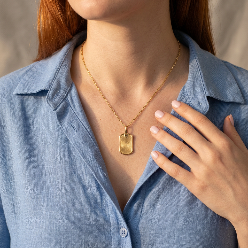 Gold Seal Dog Tag Pendant