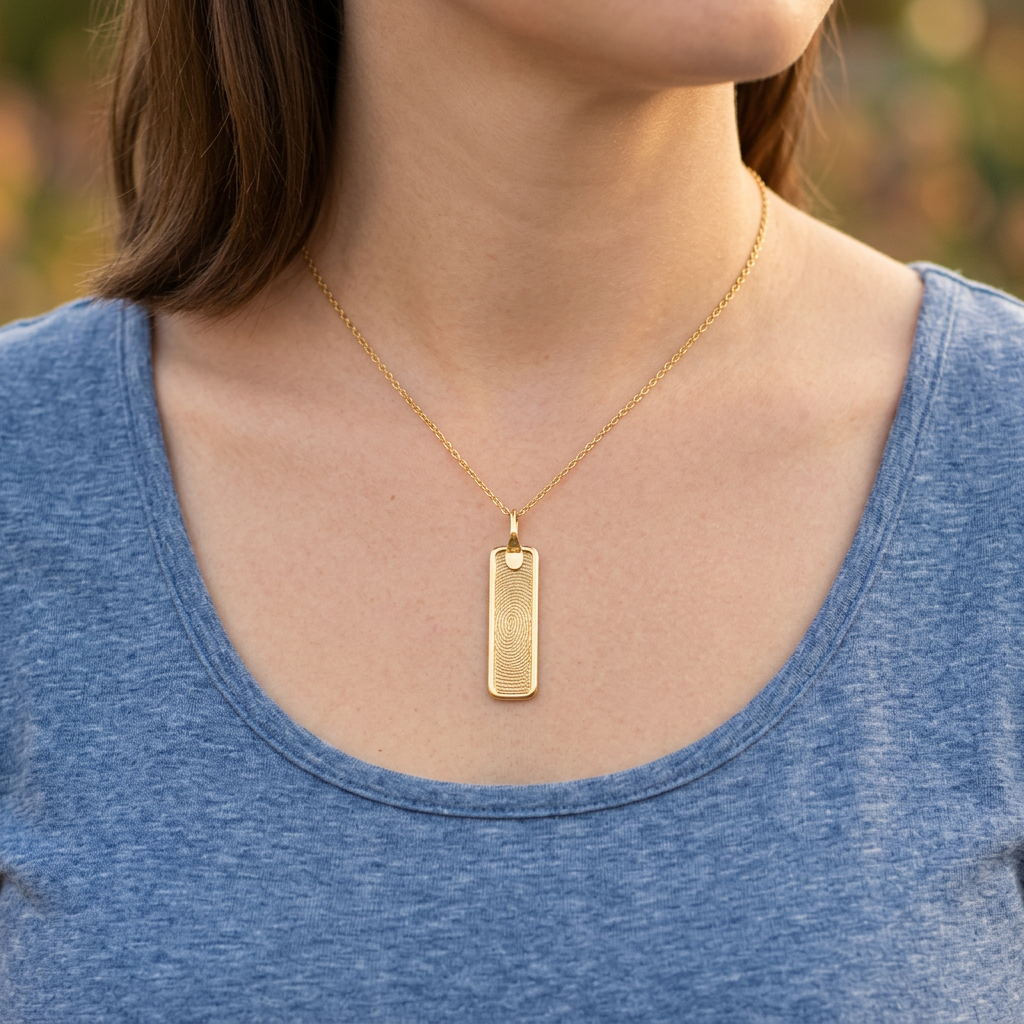 Gold Pure Vertical Bar Pendant