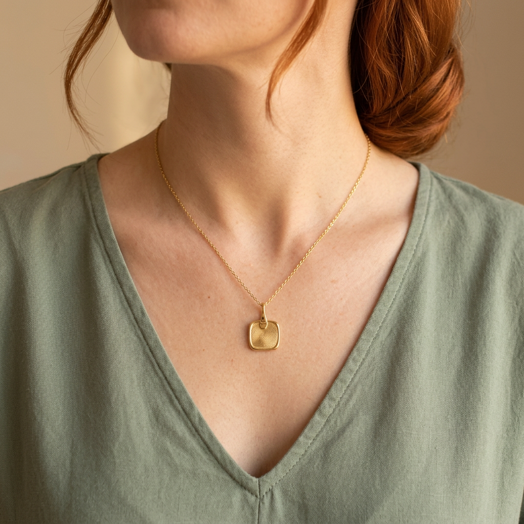Gold Seal Square Pendant