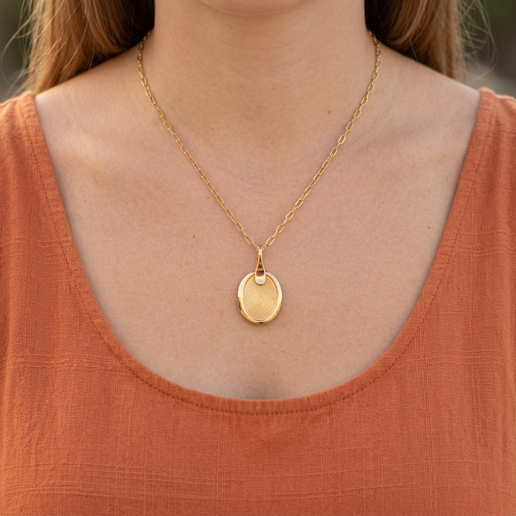 Gold Seal Oval Pendant