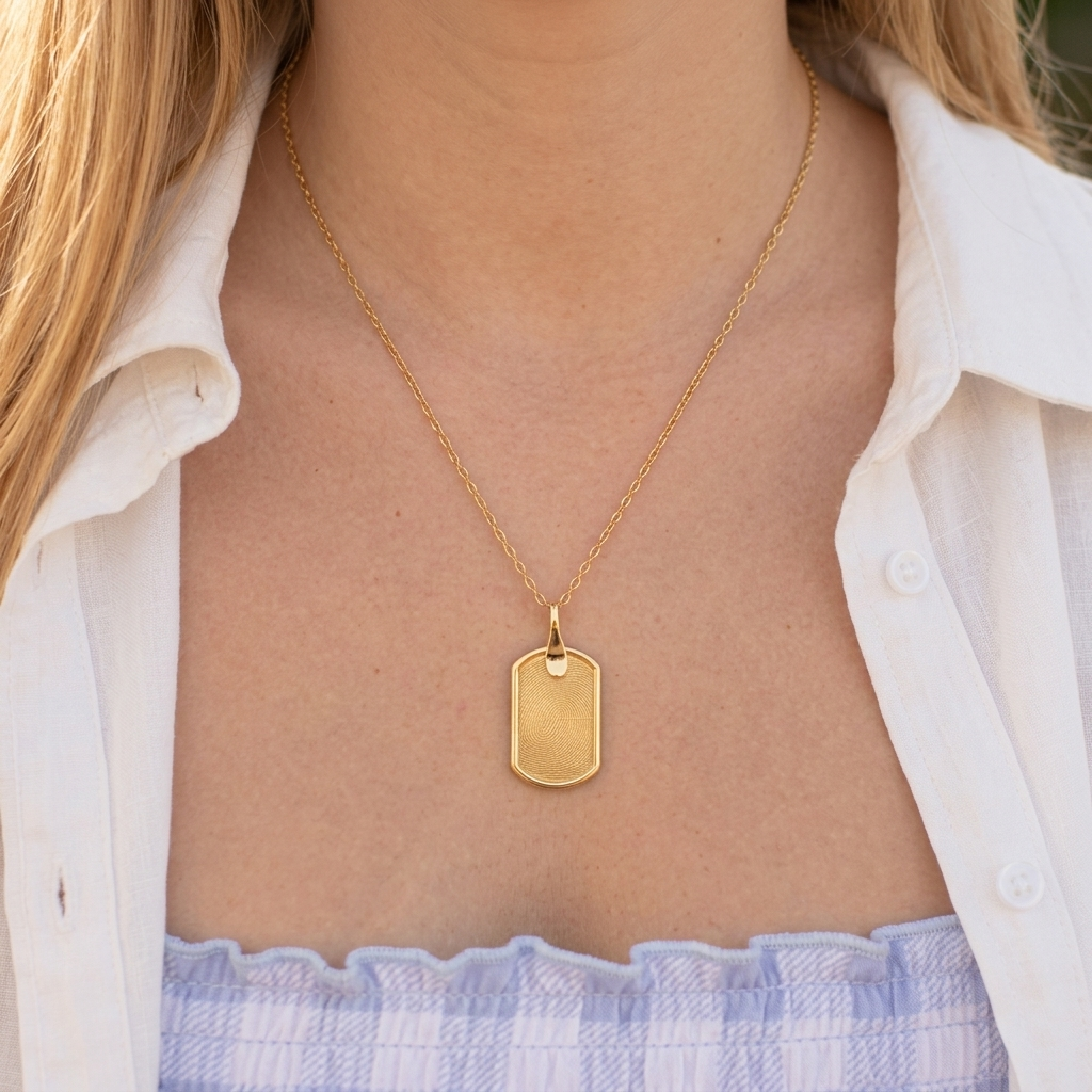 Gold Pure Dog Tag Pendant