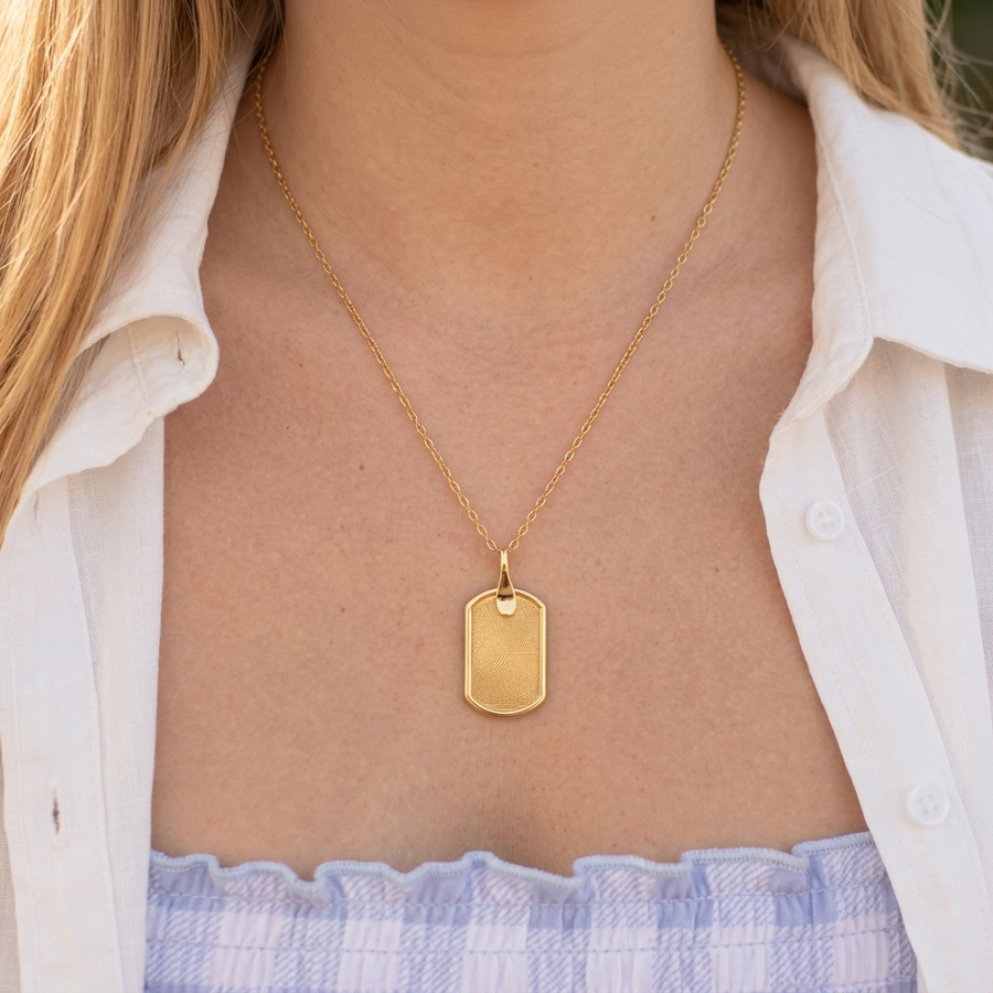 Pure Dog Tag Pendant – Gold-Plated