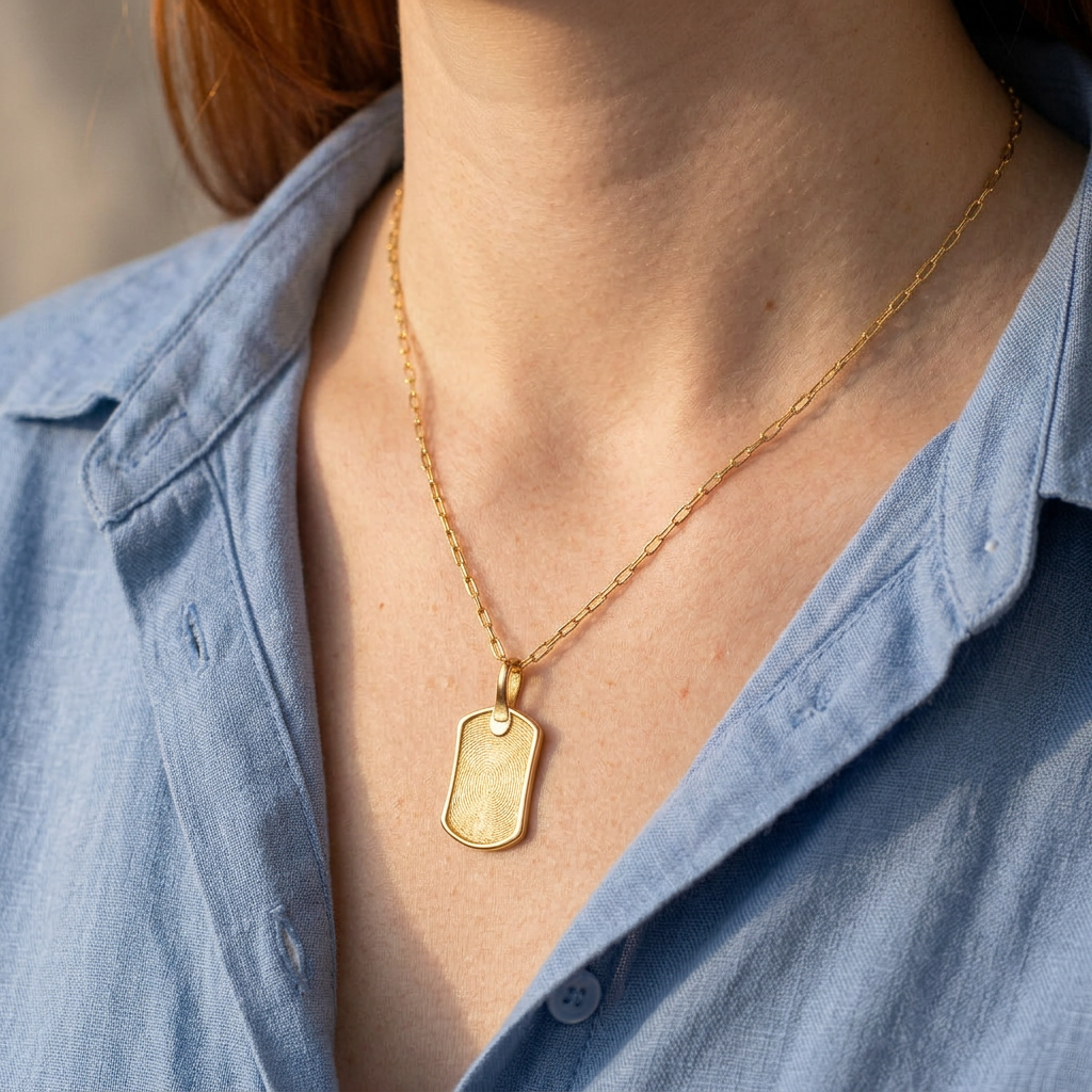 Seal Dog Tag Pendant – Gold-Plated