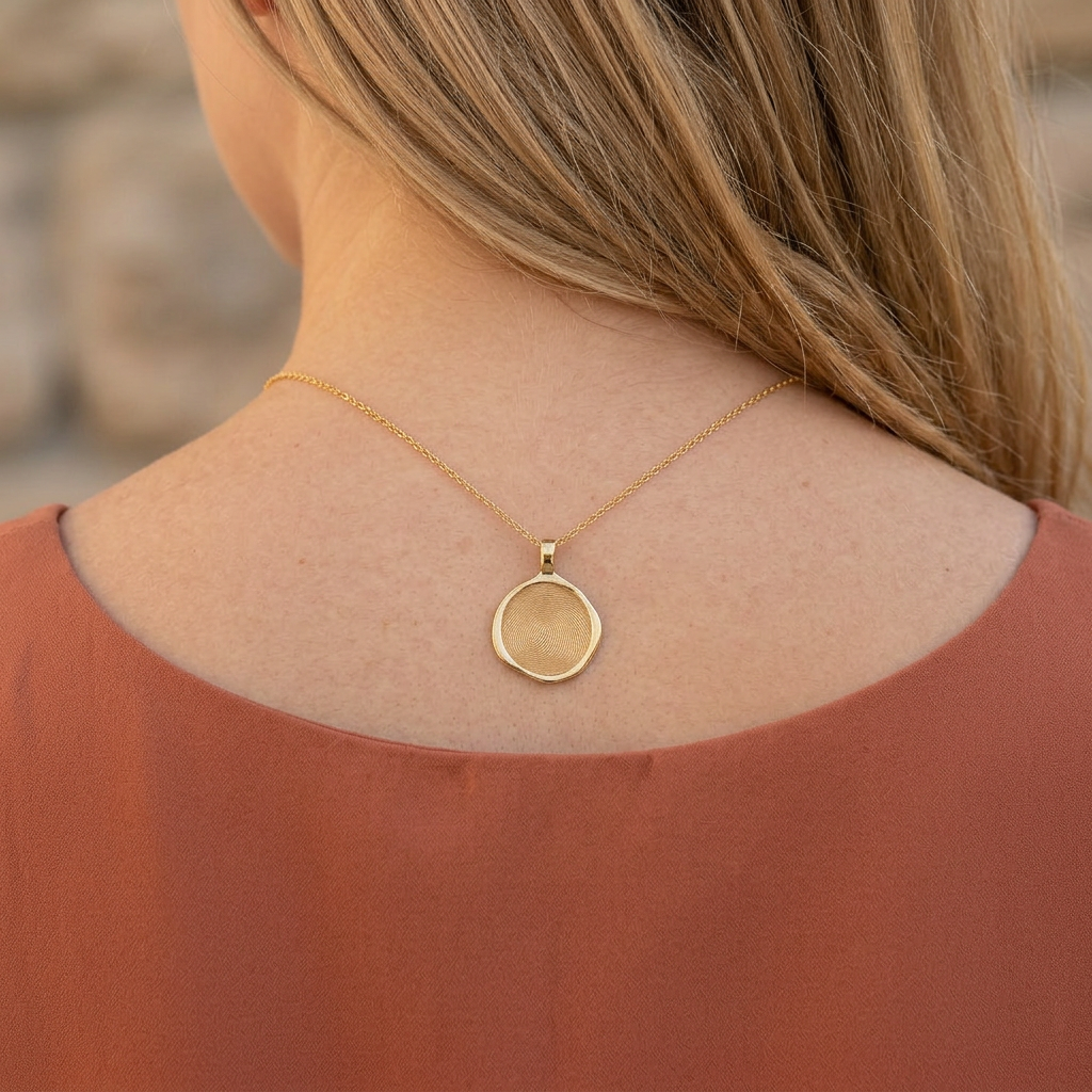 Gold Small Retro Seal Pendant