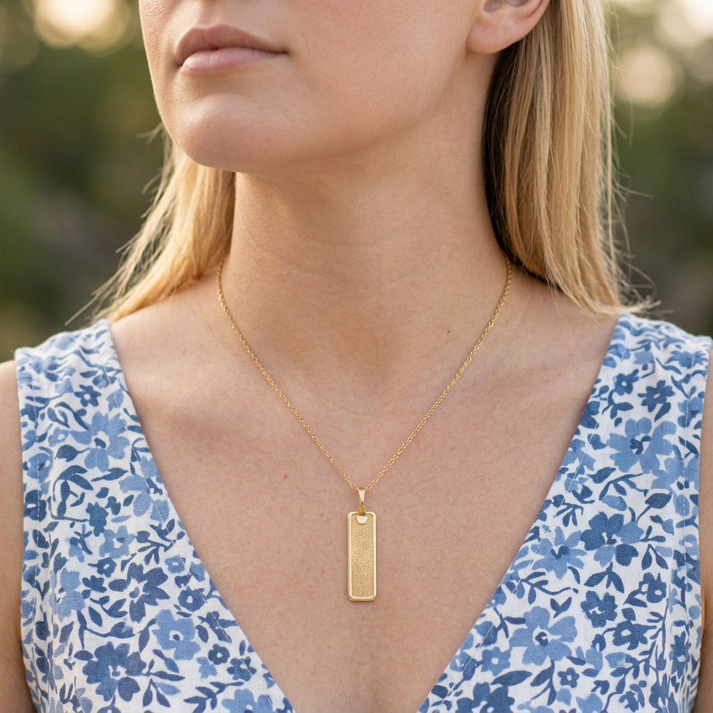 Gold Seal Vertical Bar Pendant