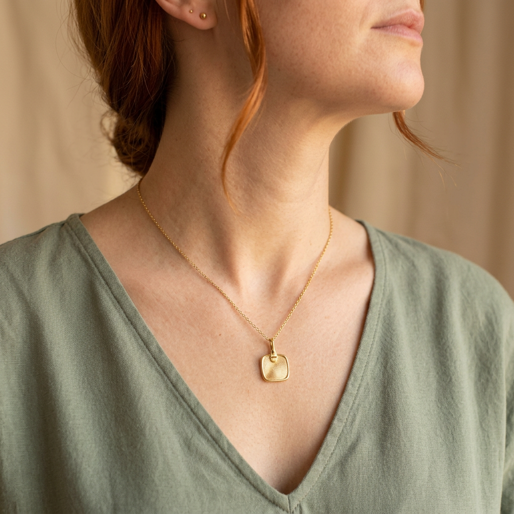 Gold Seal Square Pendant