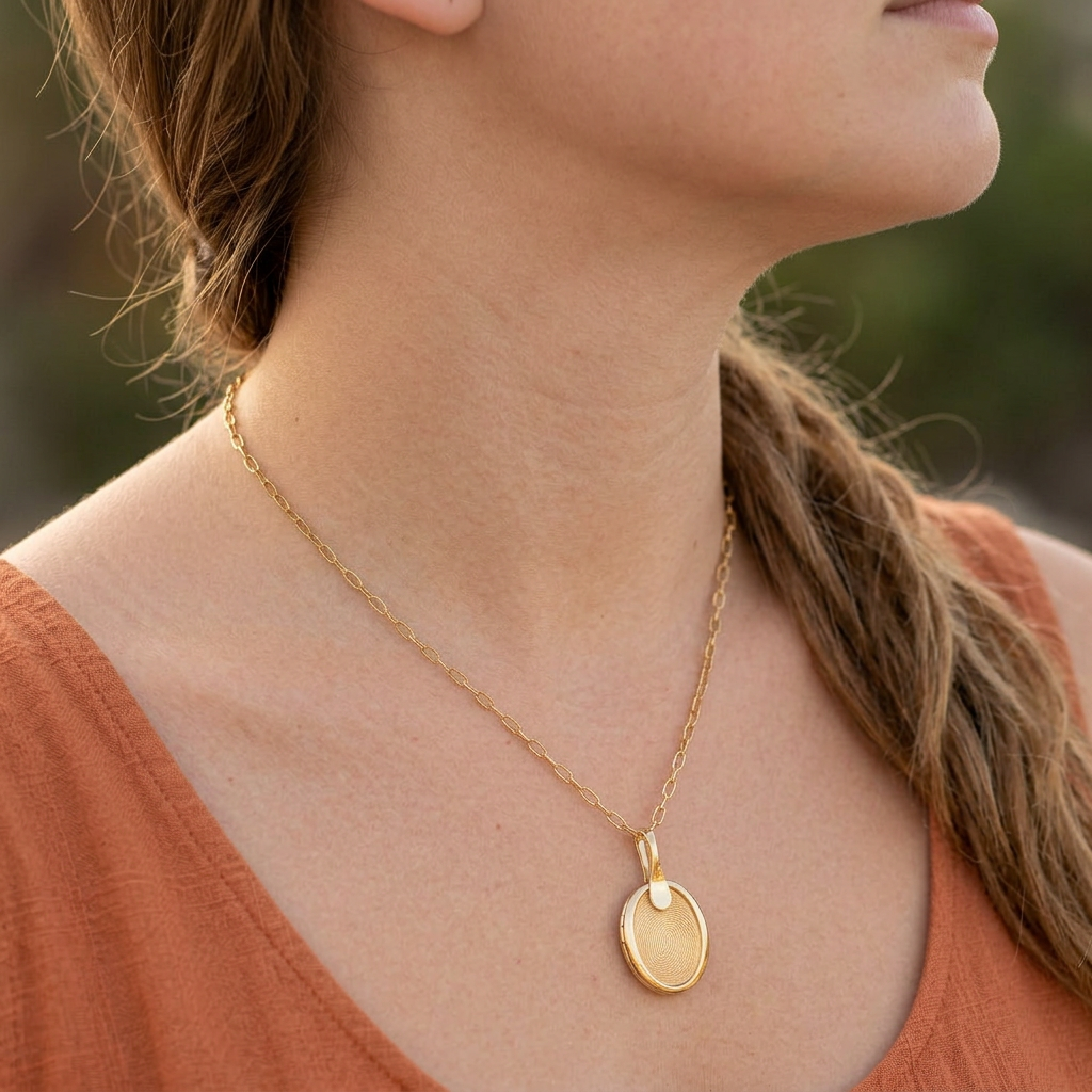 Seal Oval Pendant – Gold-Plated