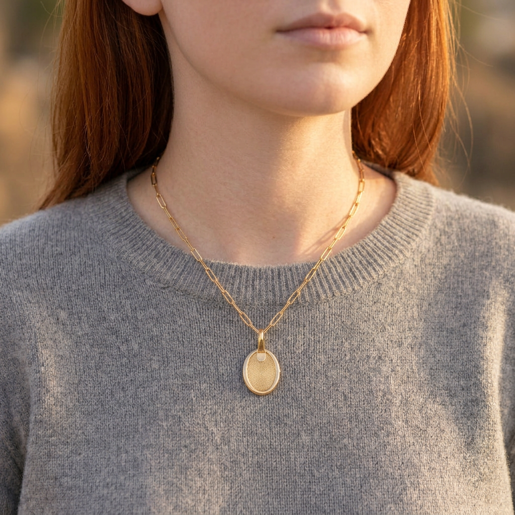 Gold Pure Oval Pendant