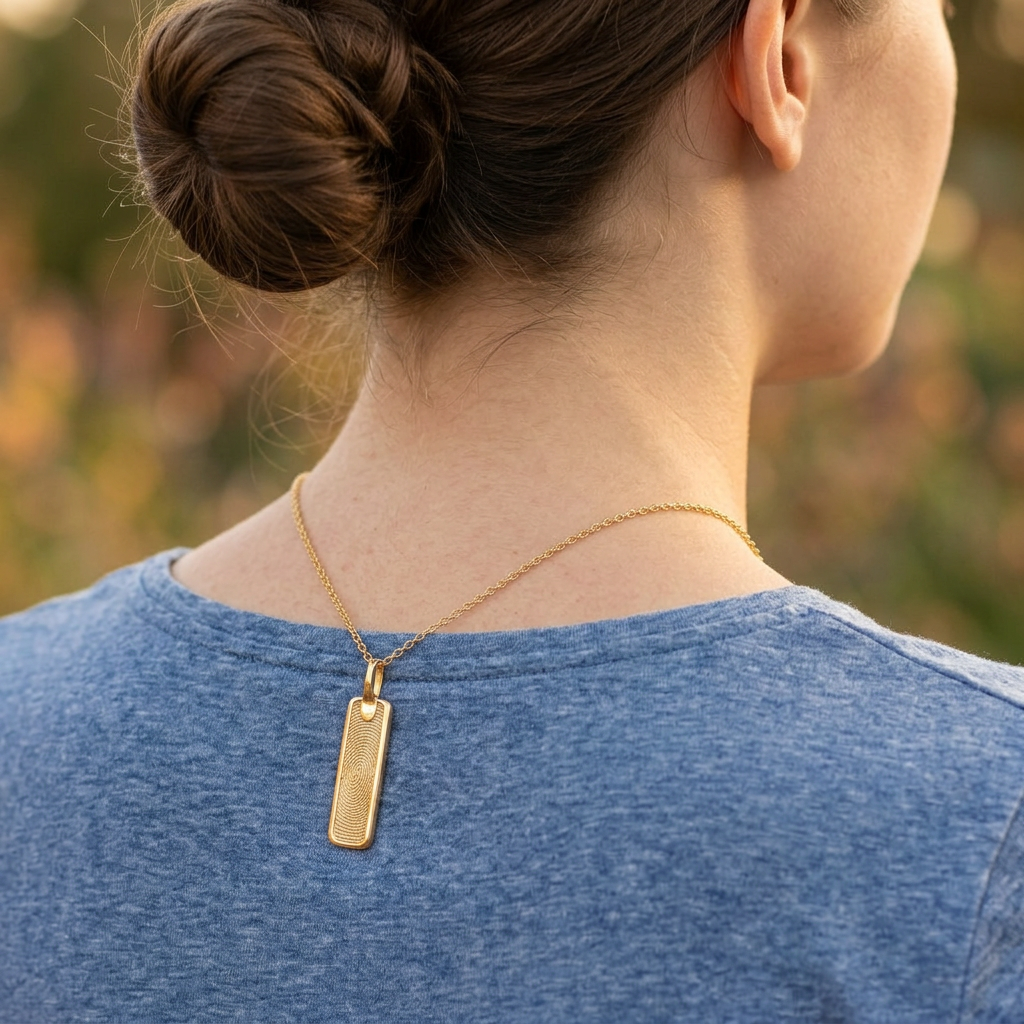 Pure Vertical Bar Pendant – Gold-Plated