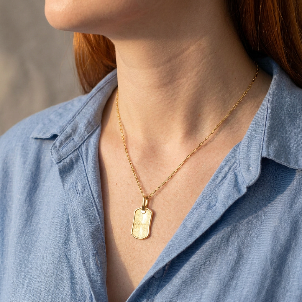 Seal Dog Tag Pendant – Gold-Plated