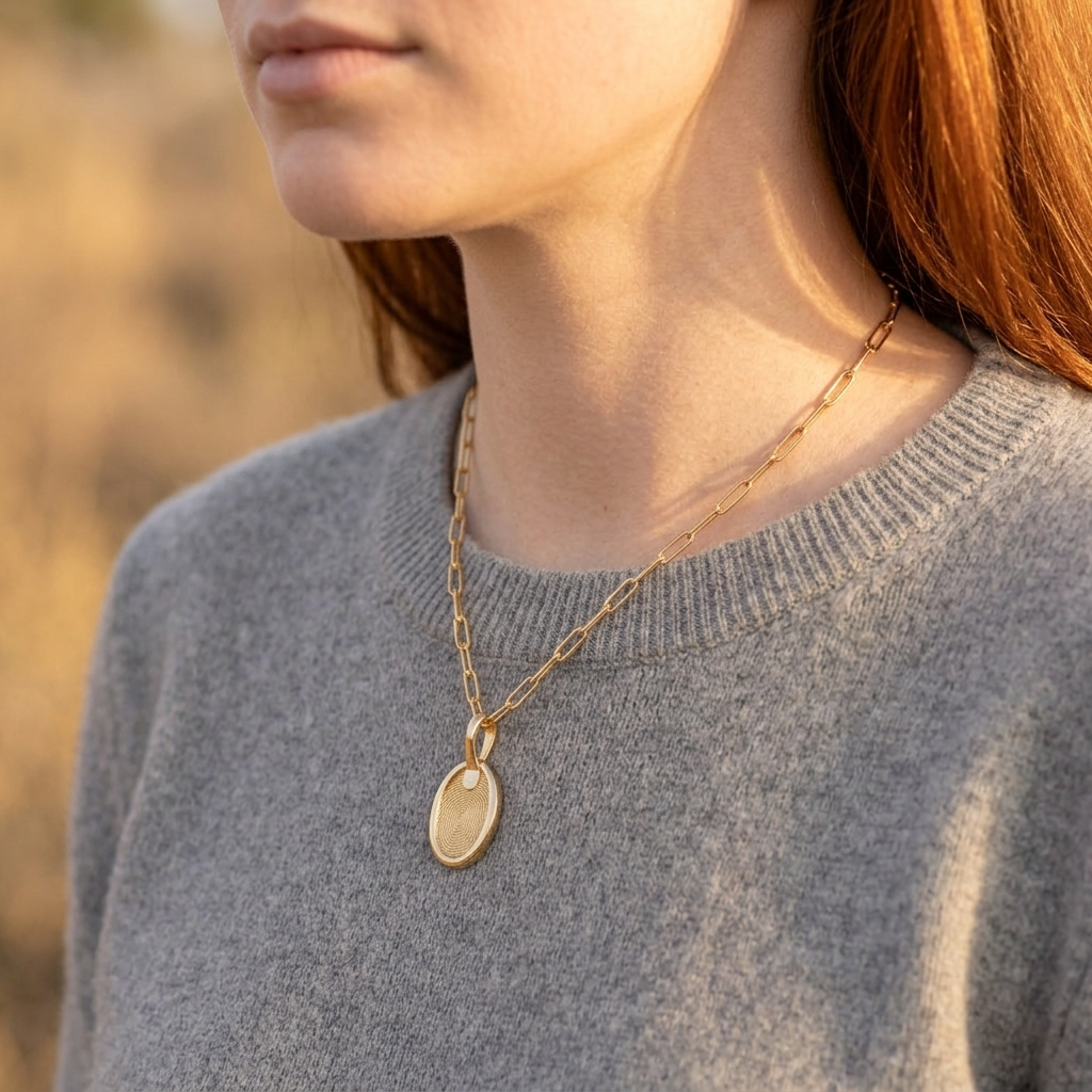 Gold Pure Oval Pendant