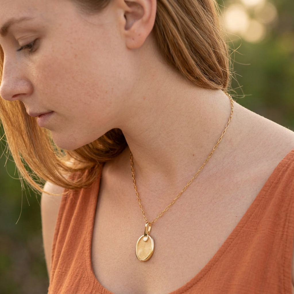 Seal Oval Pendant – Gold-Plated