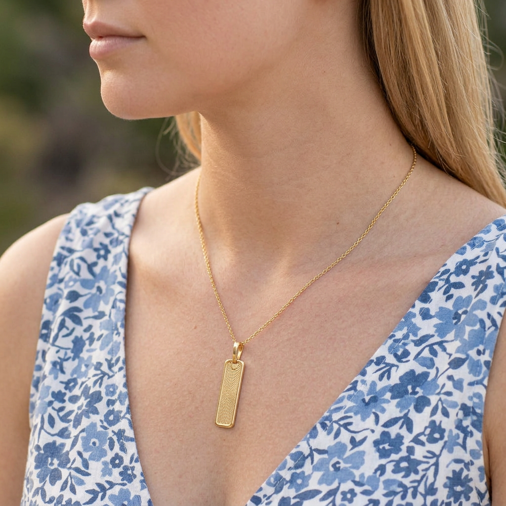 Gold Seal Vertical Bar Pendant