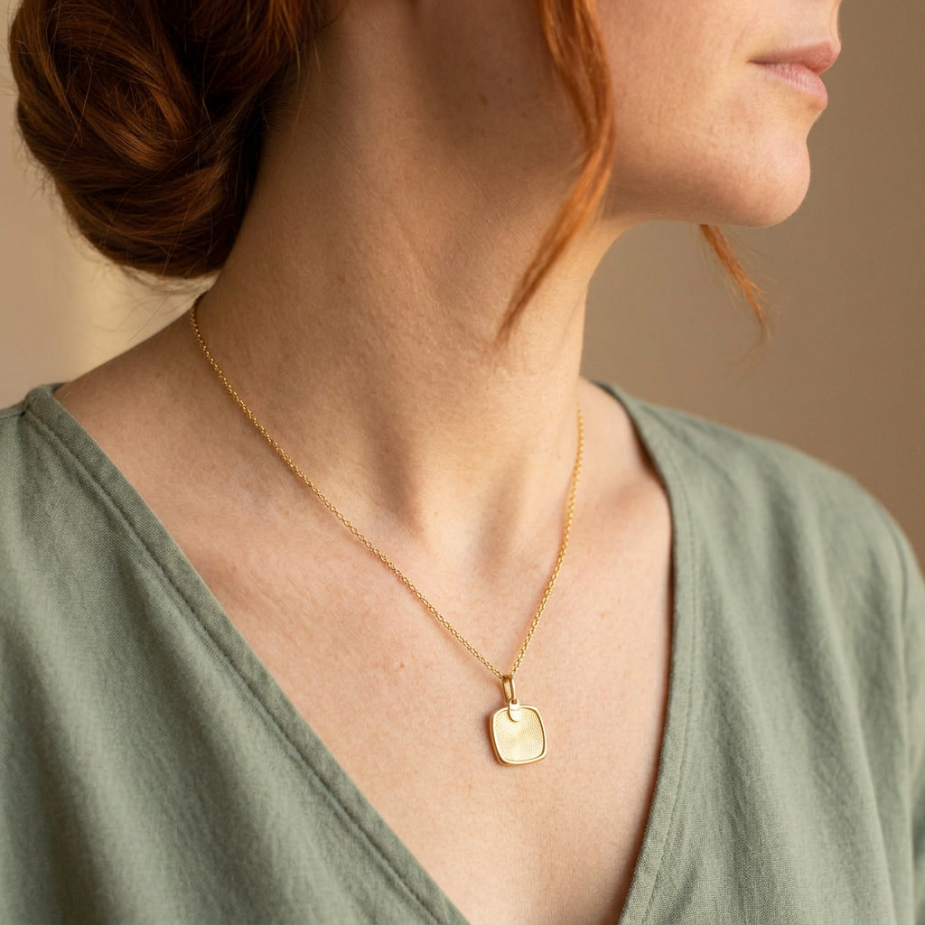 Gold Seal Square Pendant