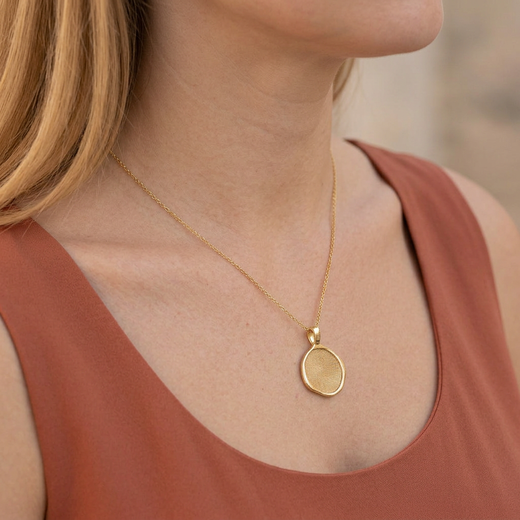 Gold Small Retro Seal Pendant