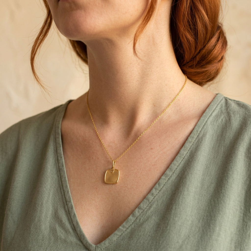 Gold Seal Square Pendant