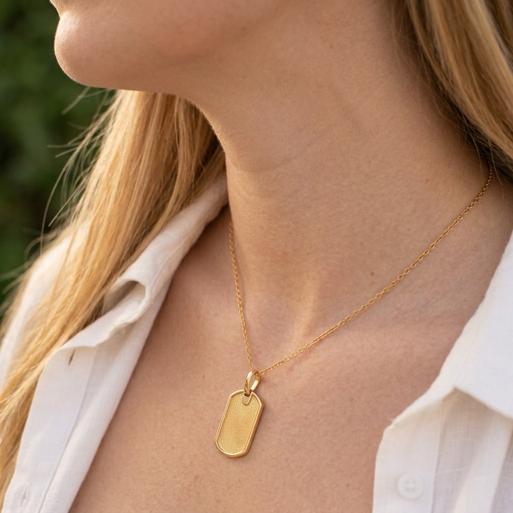 Gold Pure Dog Tag Pendant