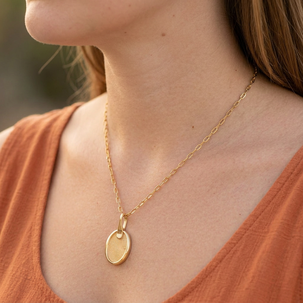 Seal Oval Pendant – Gold-Plated