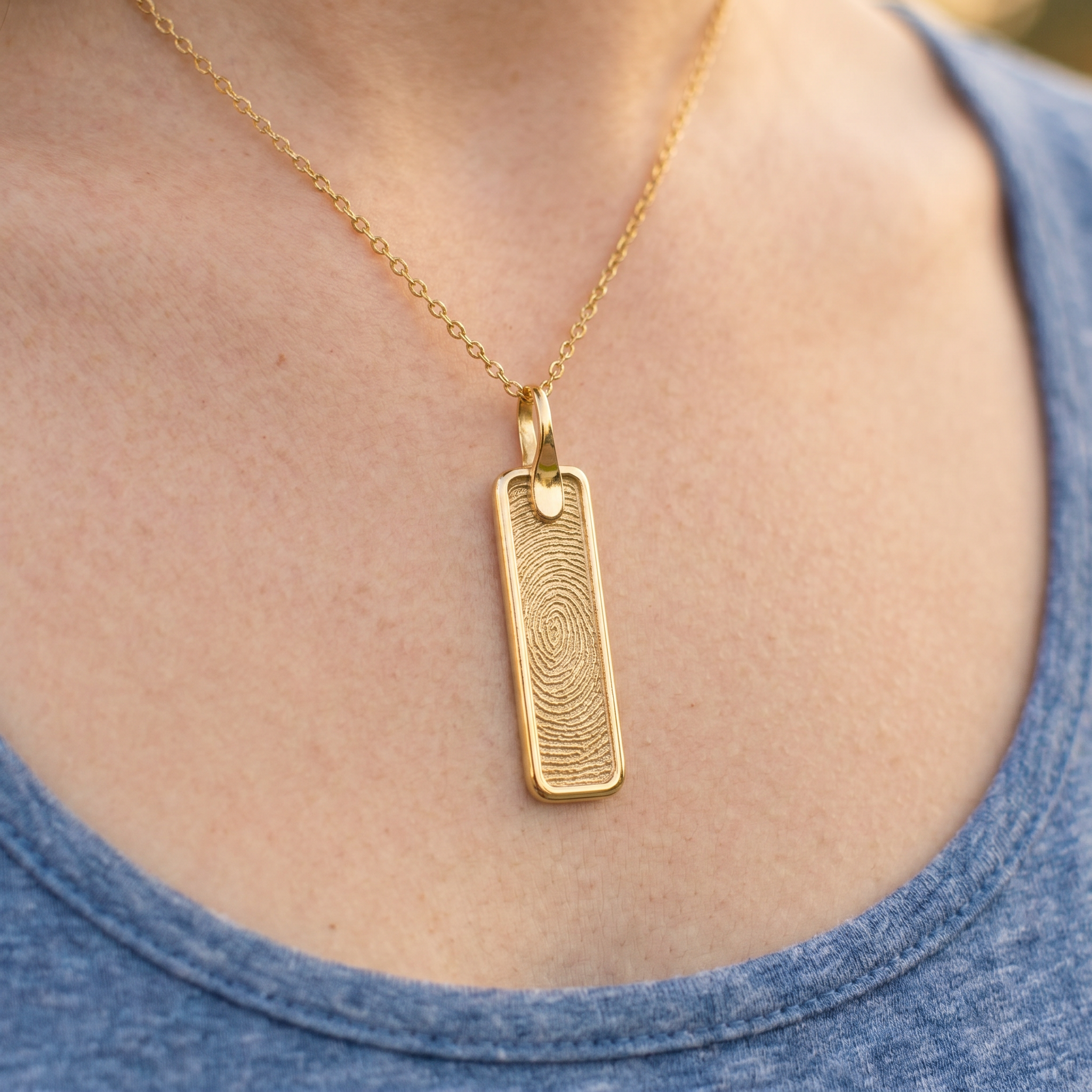 Gold Pure Vertical Bar Pendant