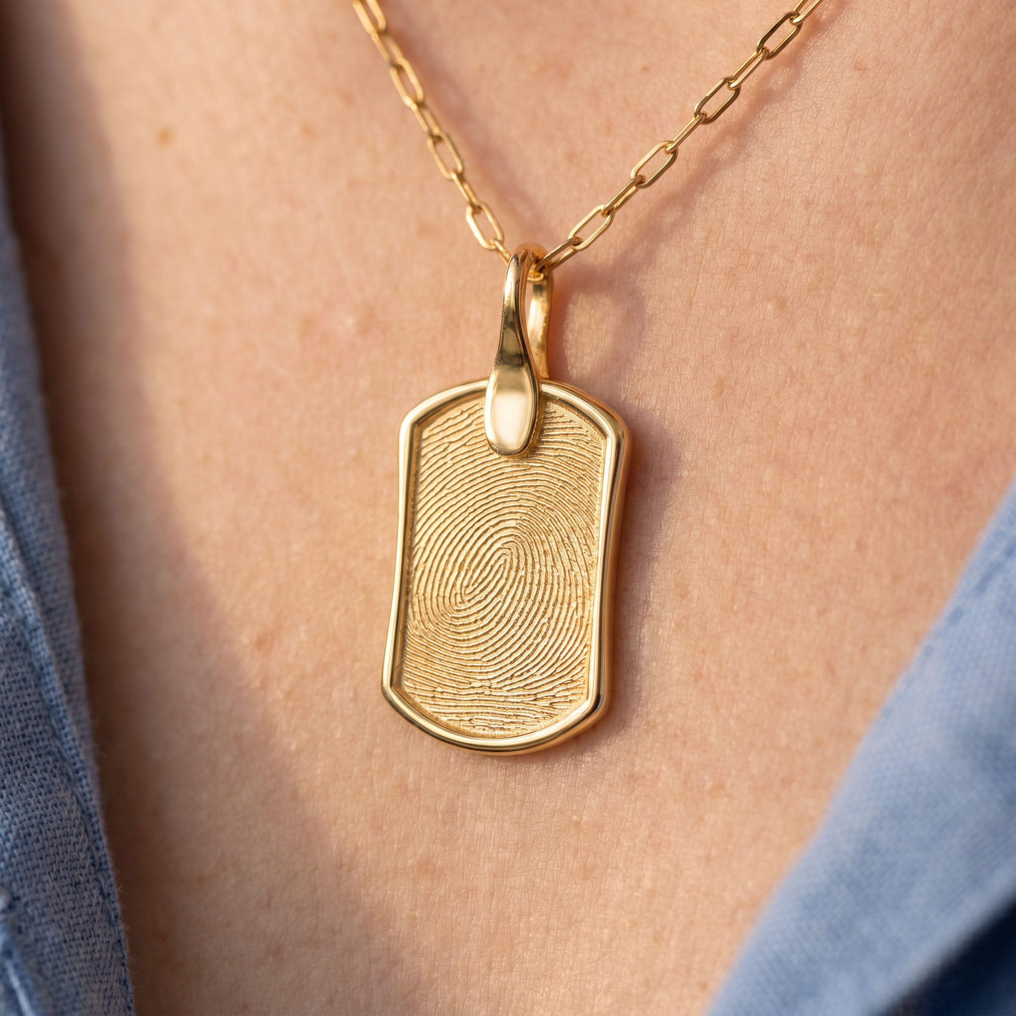 Gold Seal Dog Tag Pendant