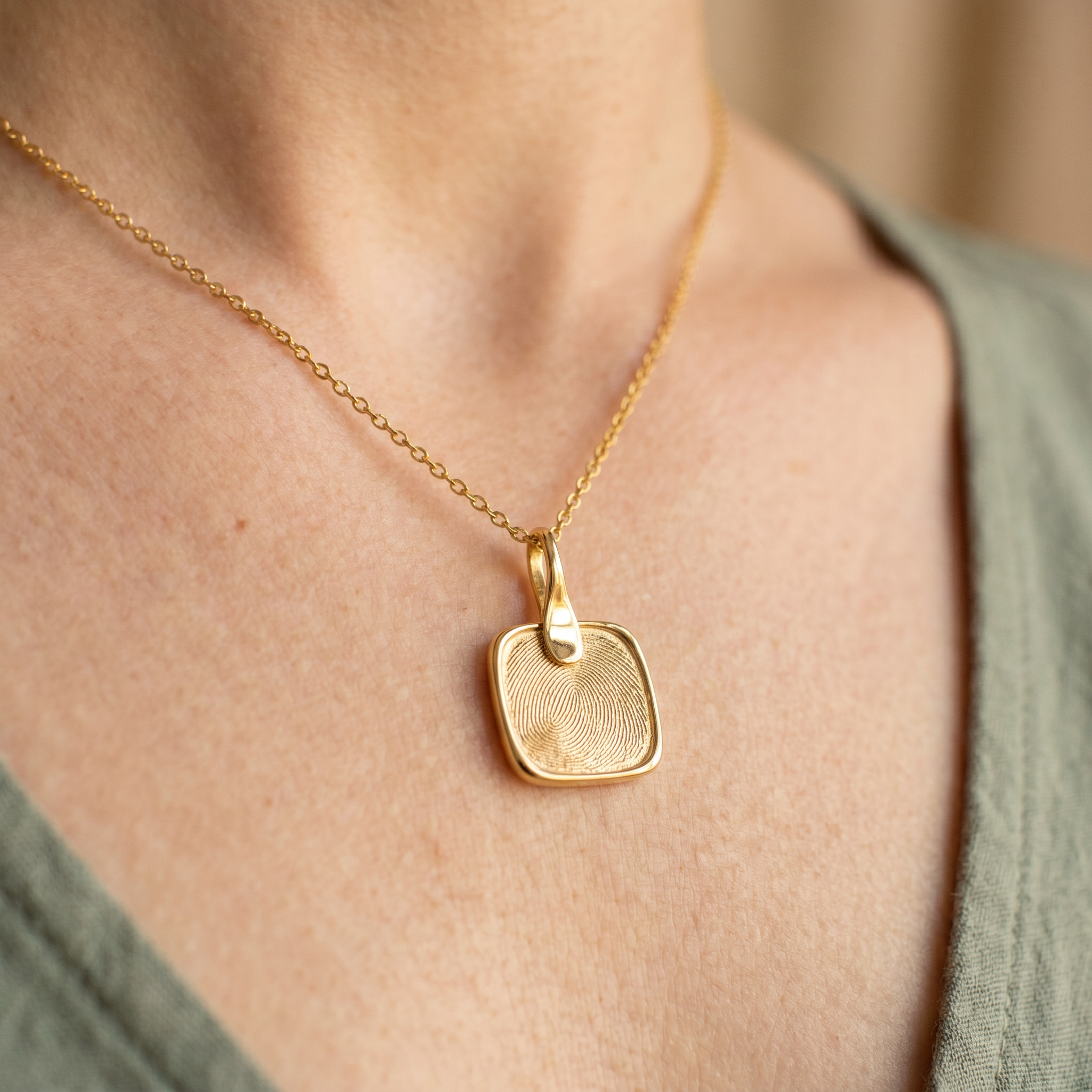 Gold Seal Square Pendant