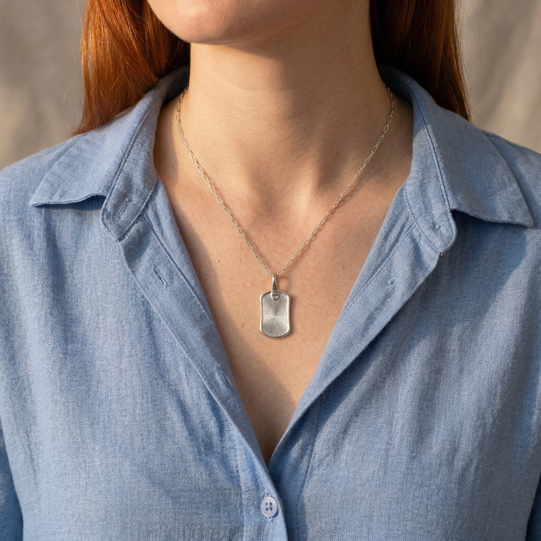 Silver Seal Dog Tag Pendant