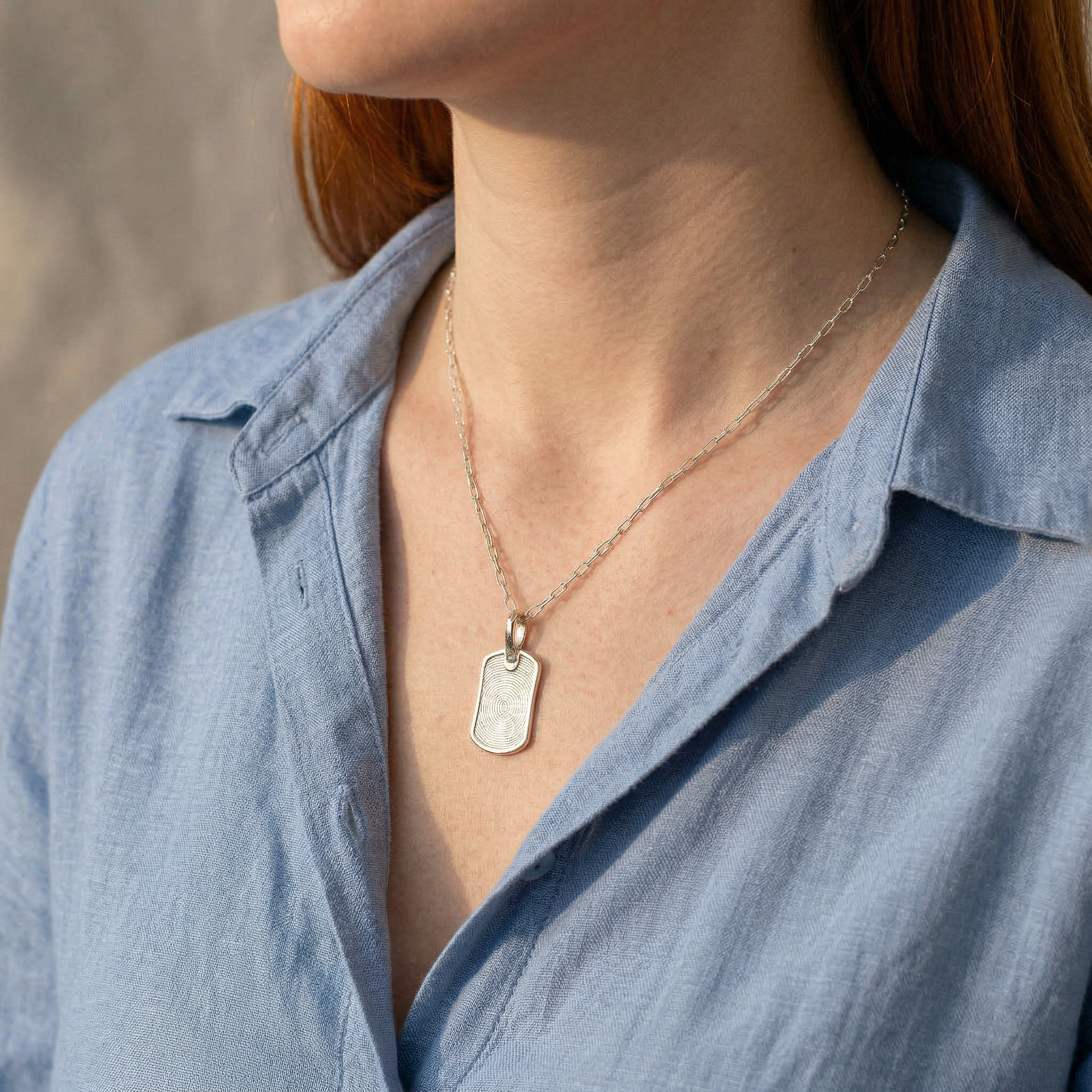 Silver Seal Dog Tag Pendant