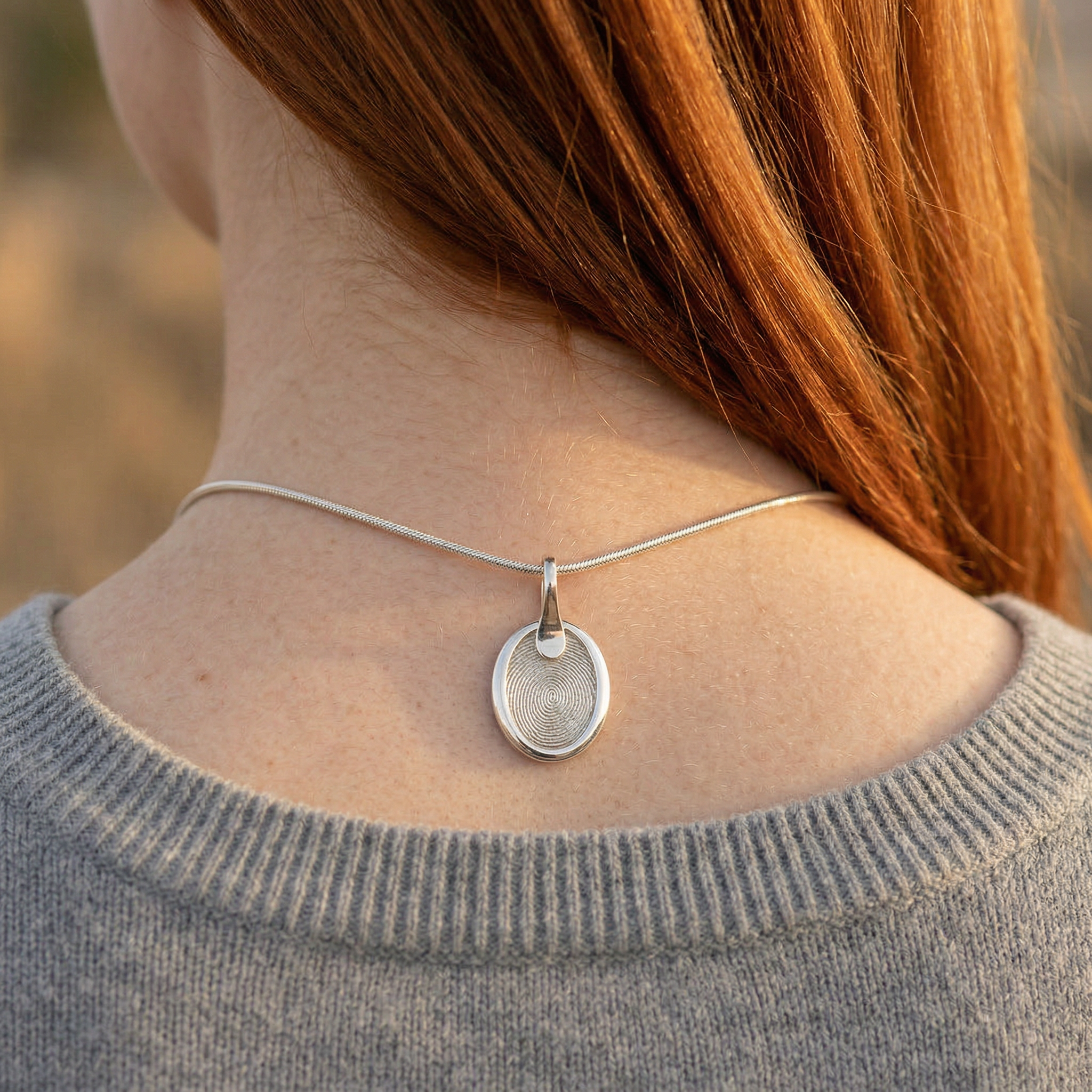 Silver Pure Oval Pendant