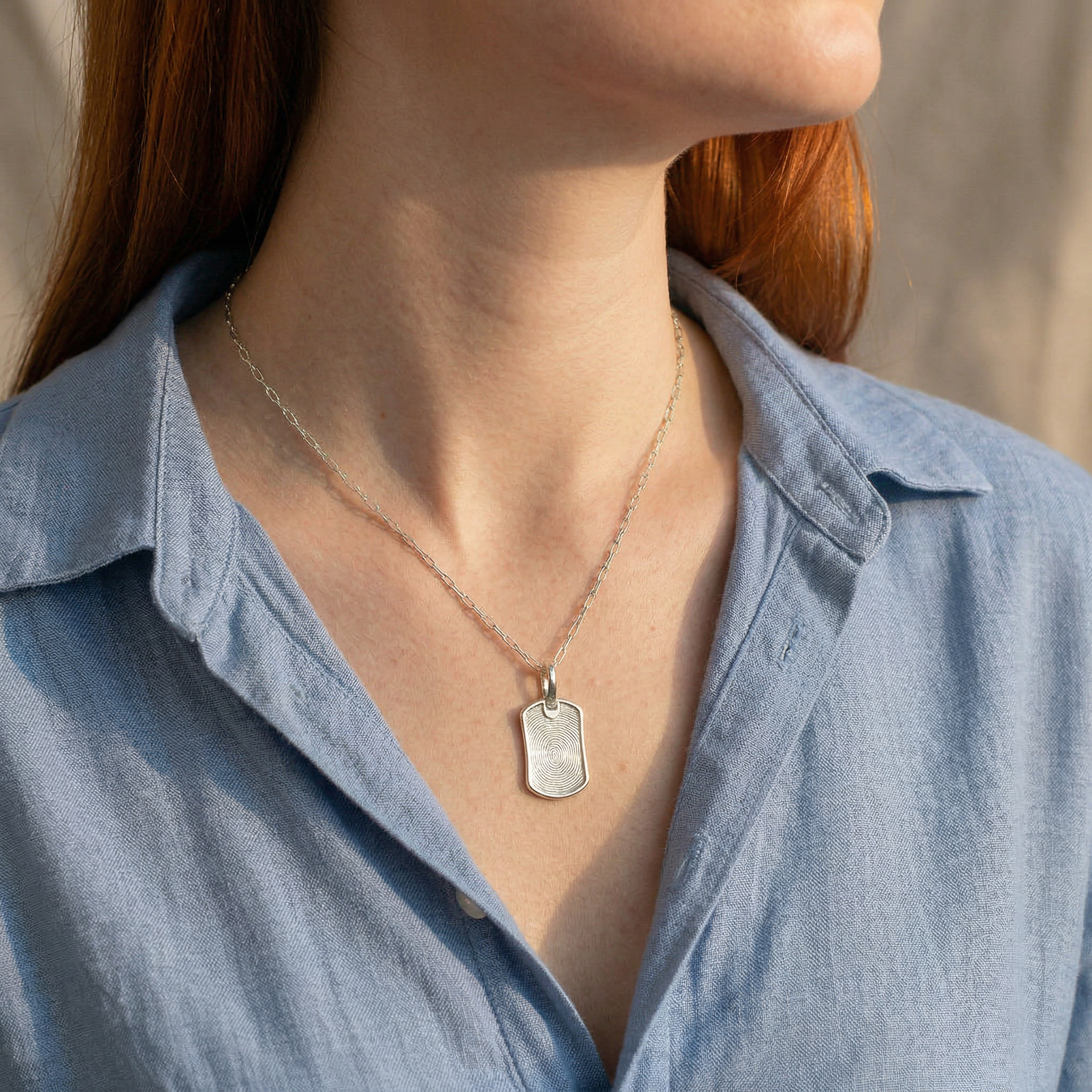 Silver Seal Dog Tag Pendant