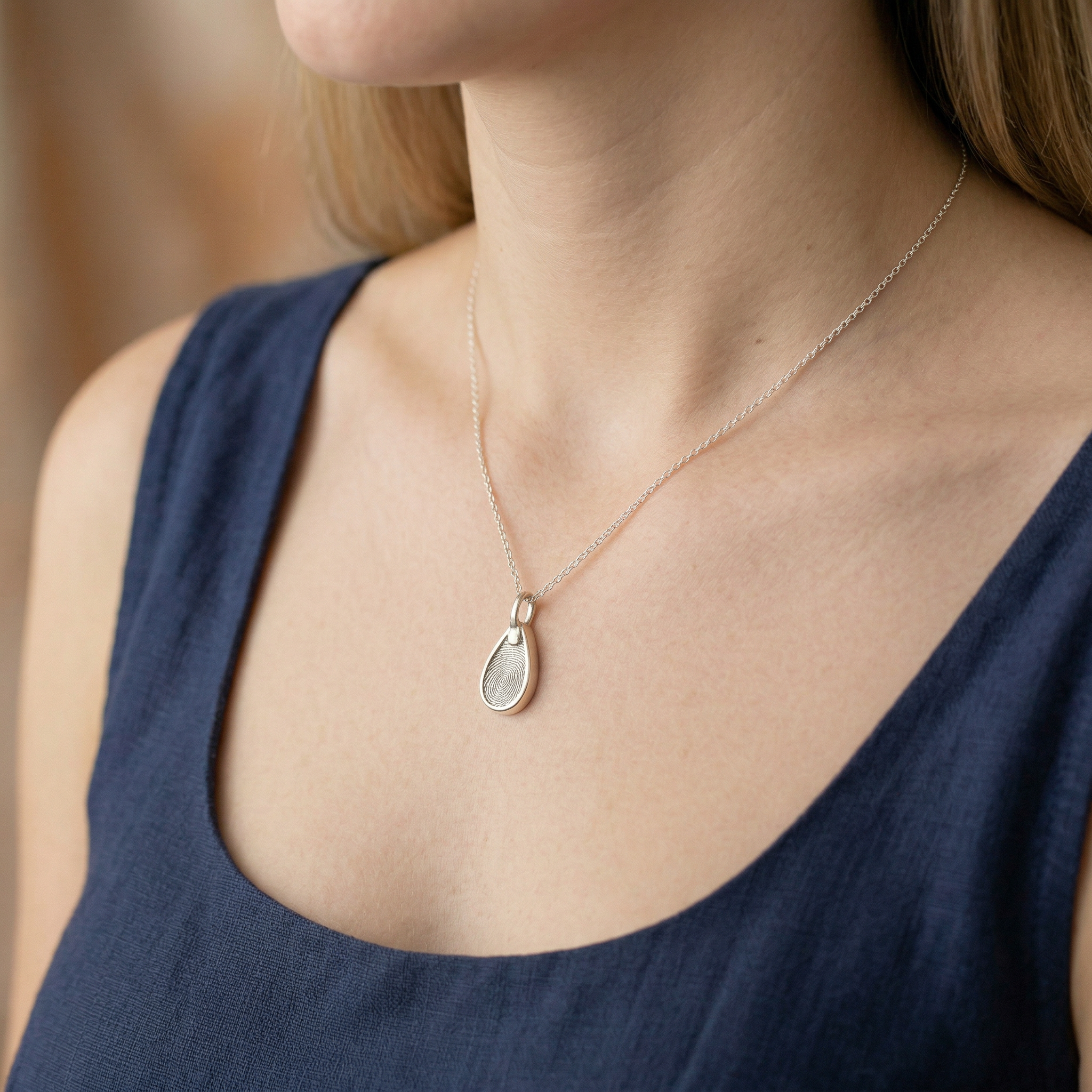 Silver Pure Tear Drop Pendant