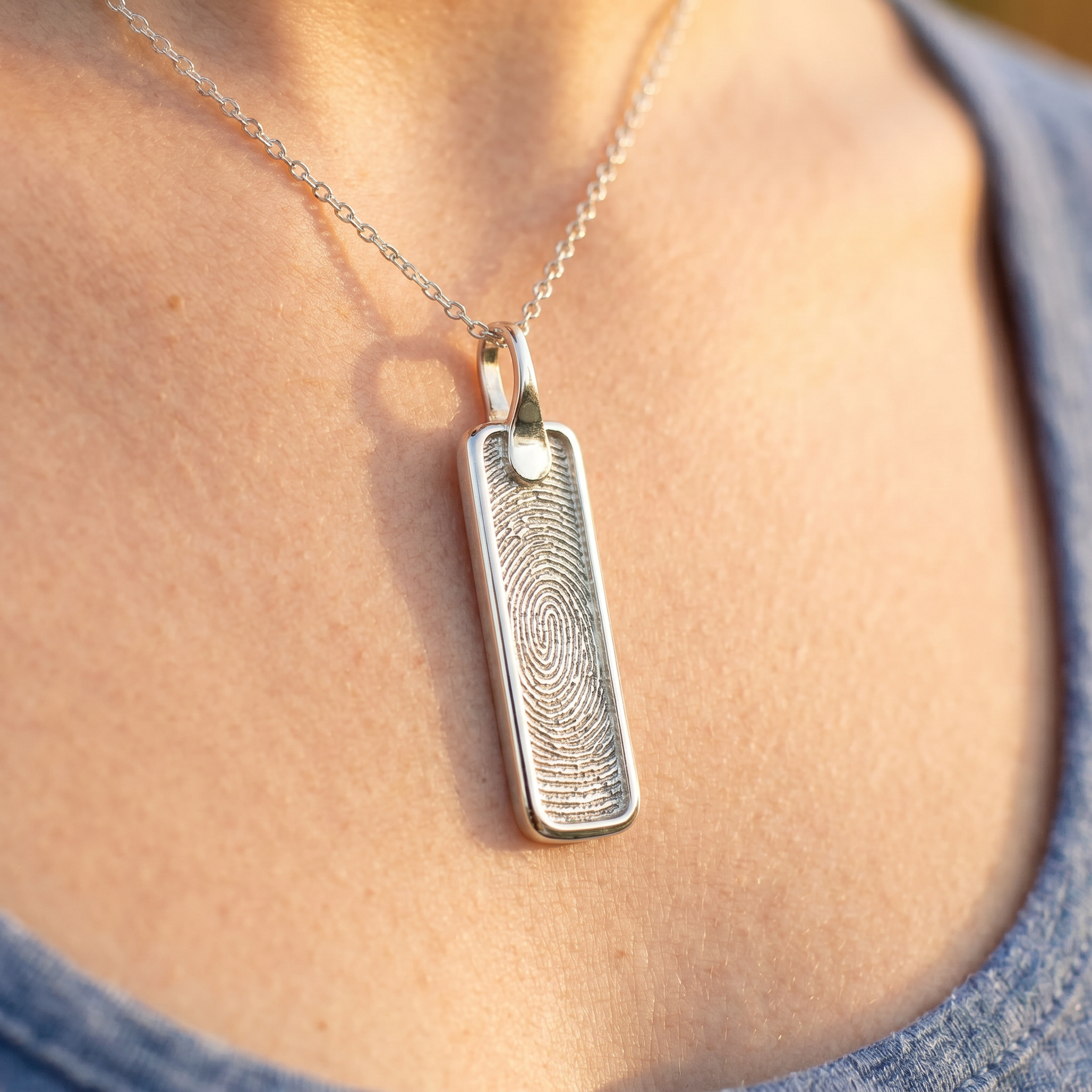 Silver Pure Vertical Bar Pendant