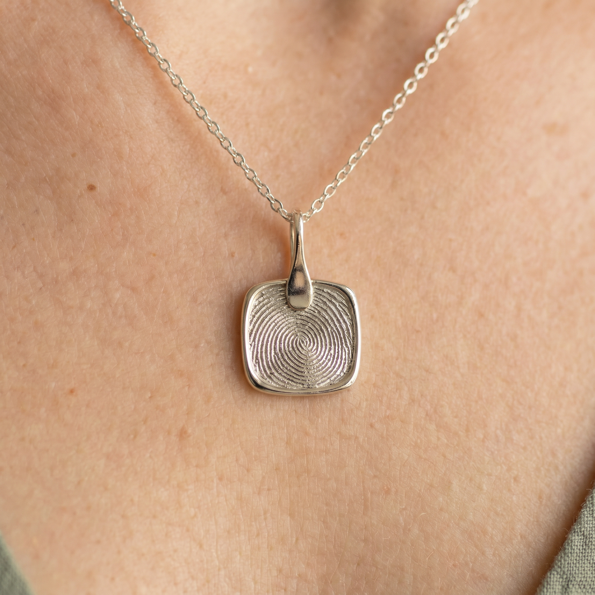 Silver Seal Square Pendant