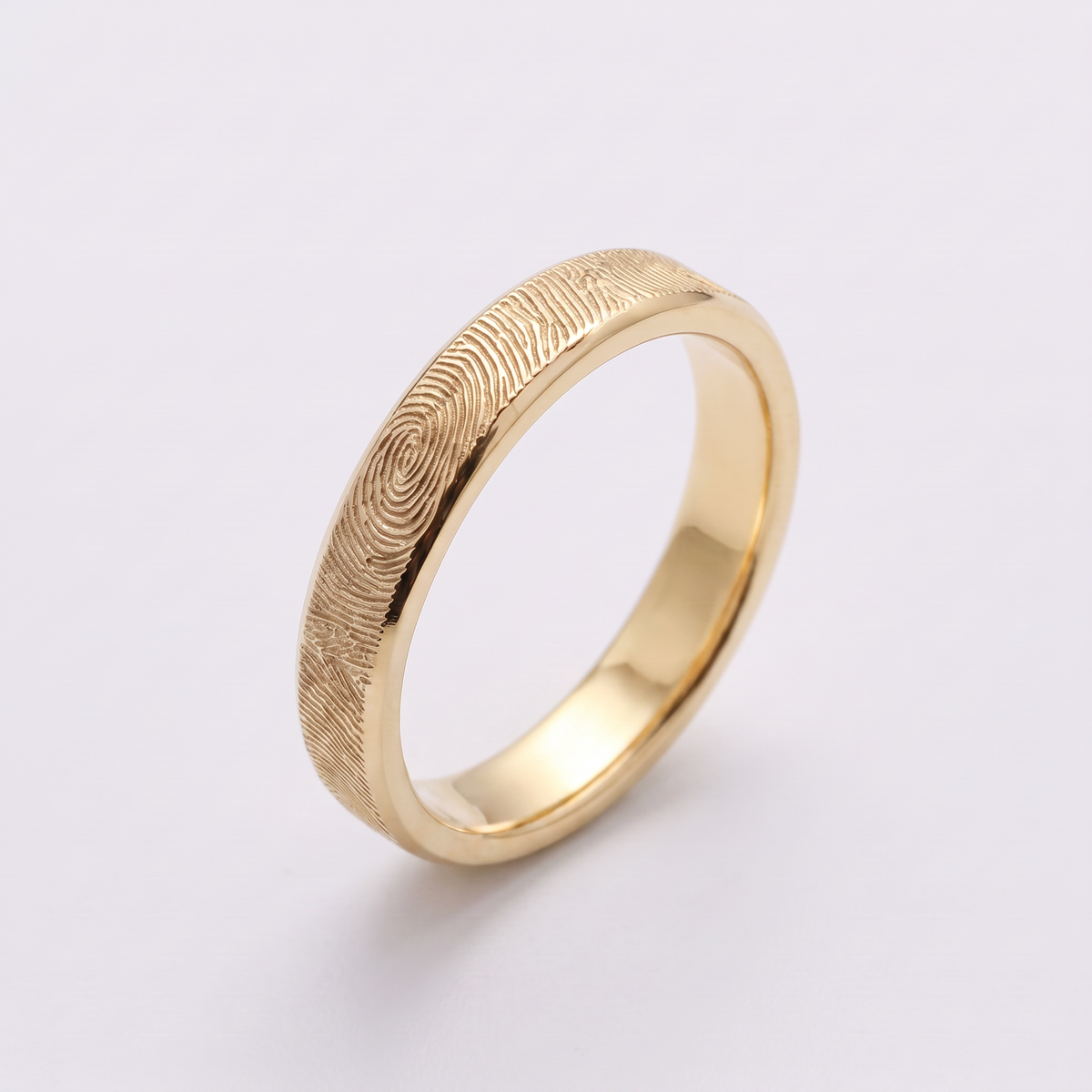 Slim Fingerprint Band Ring – Gold-Plated