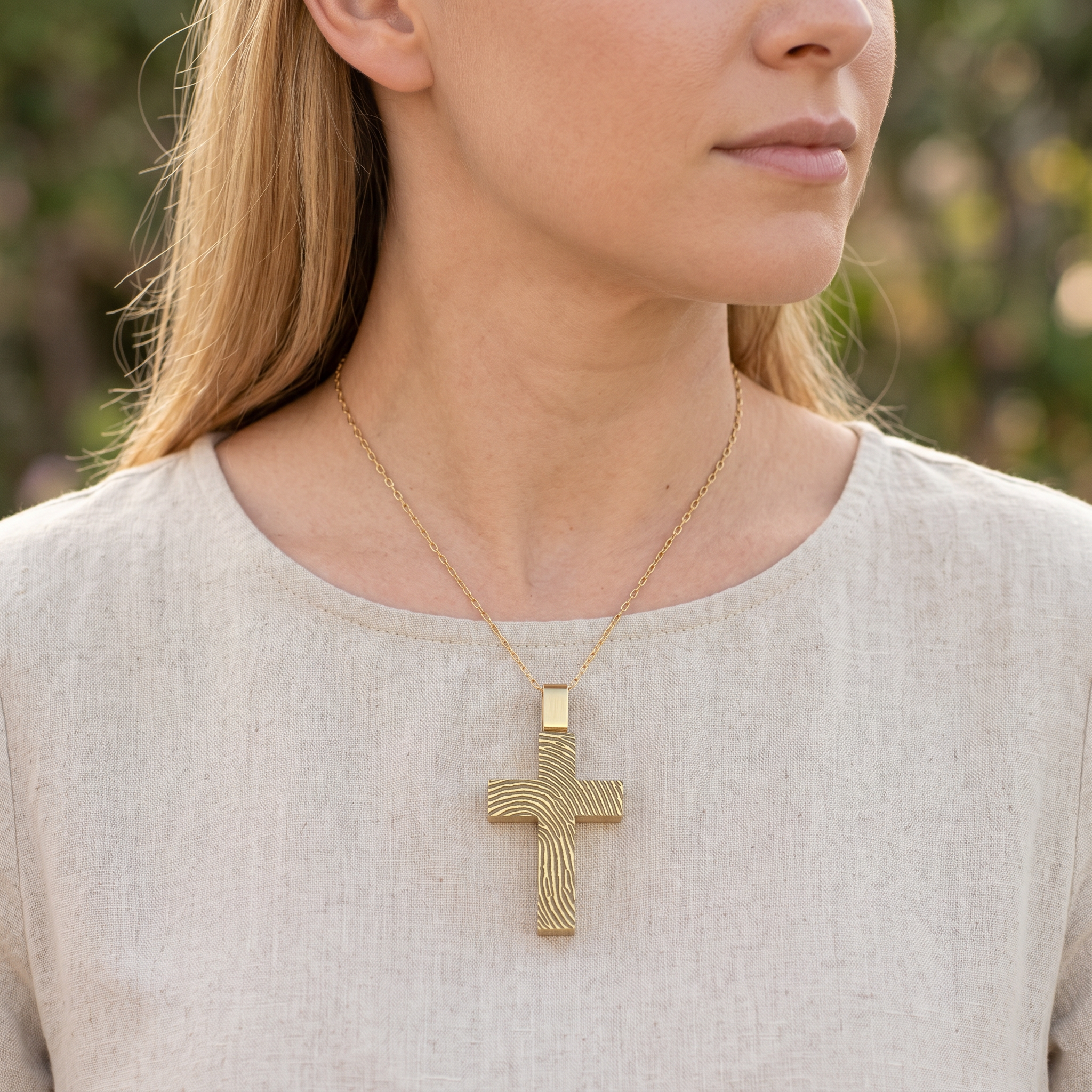 Cross Urn Pendant – Gold-Plated