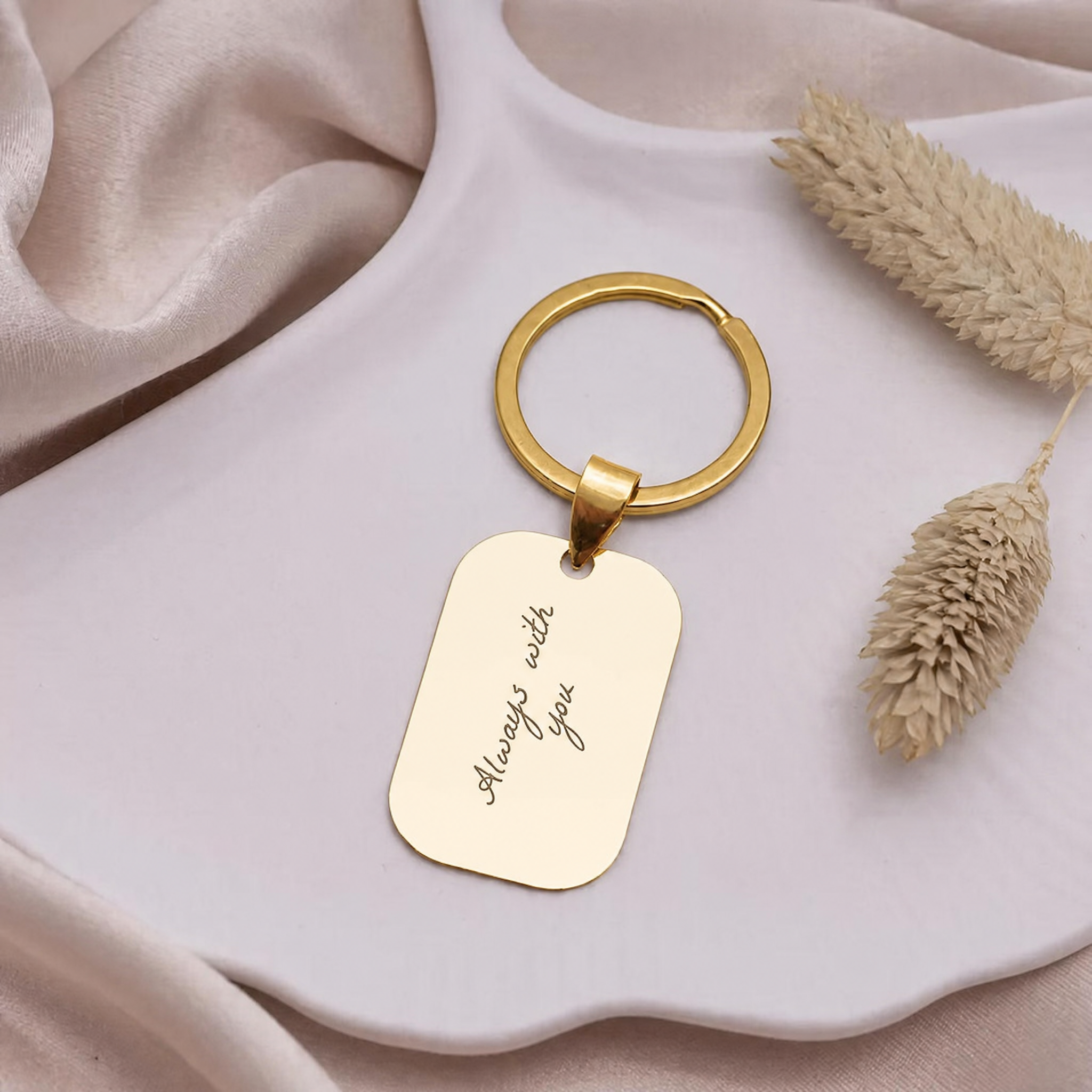 Gold Large Fingerprint Keychain