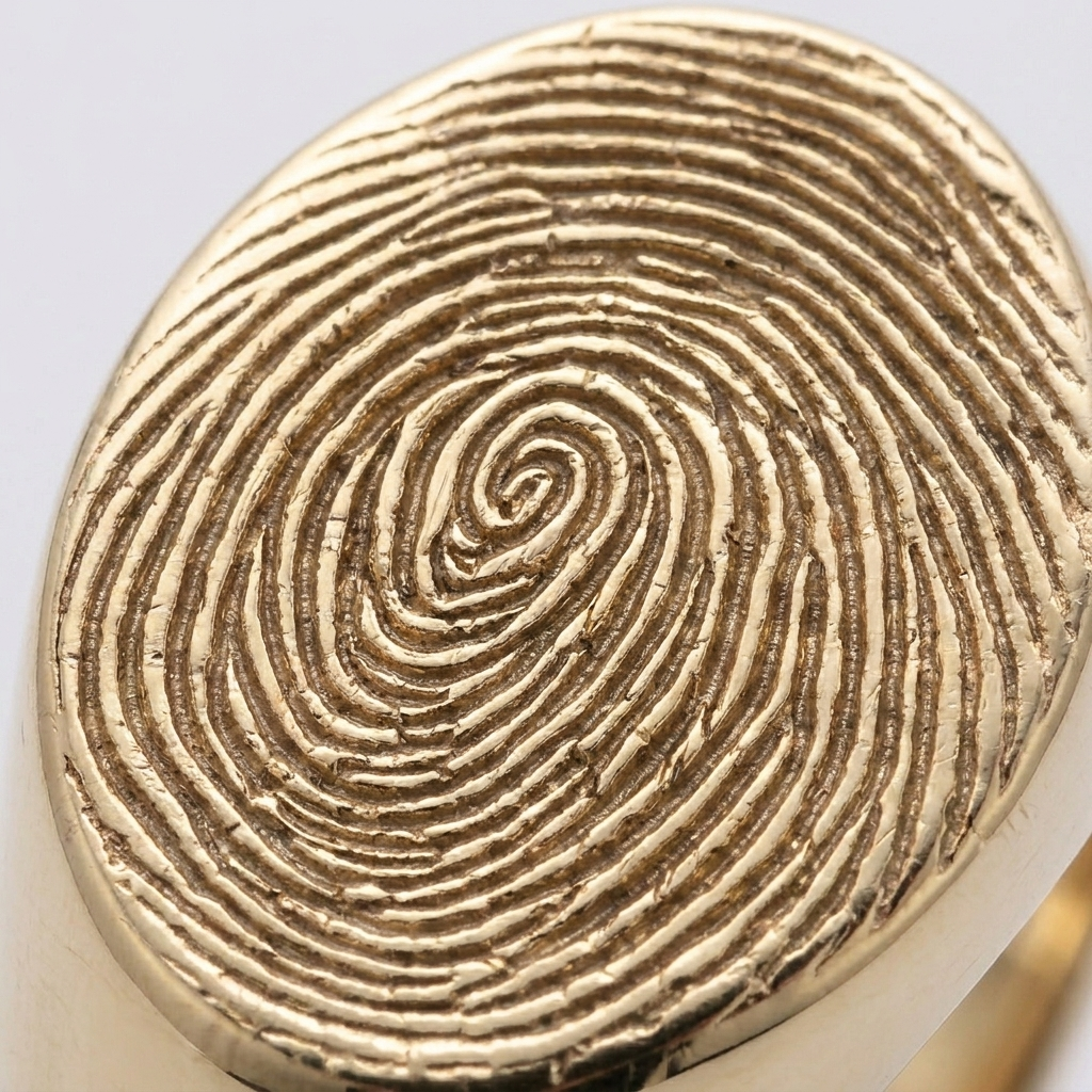 Oval Signet Fingerprint Ring – Gold-Plated