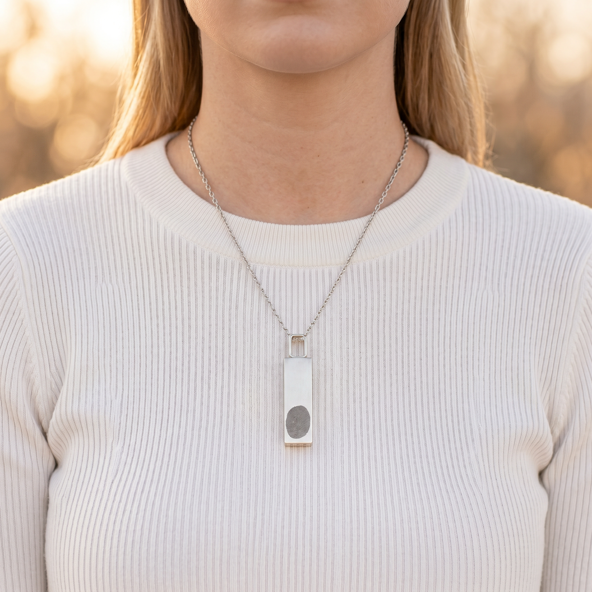 Silver Bar Urn Pendant
