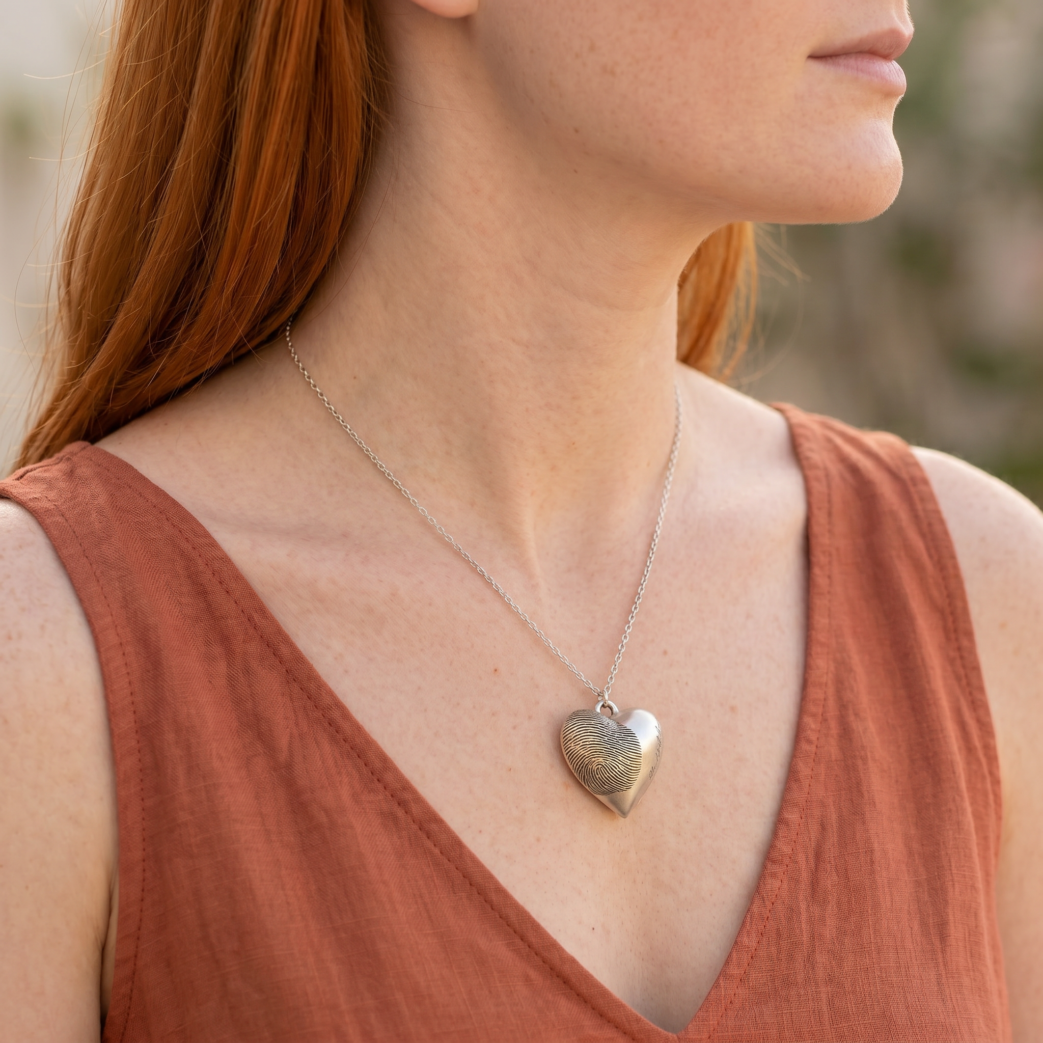 Heart Urn Pendant – Silver