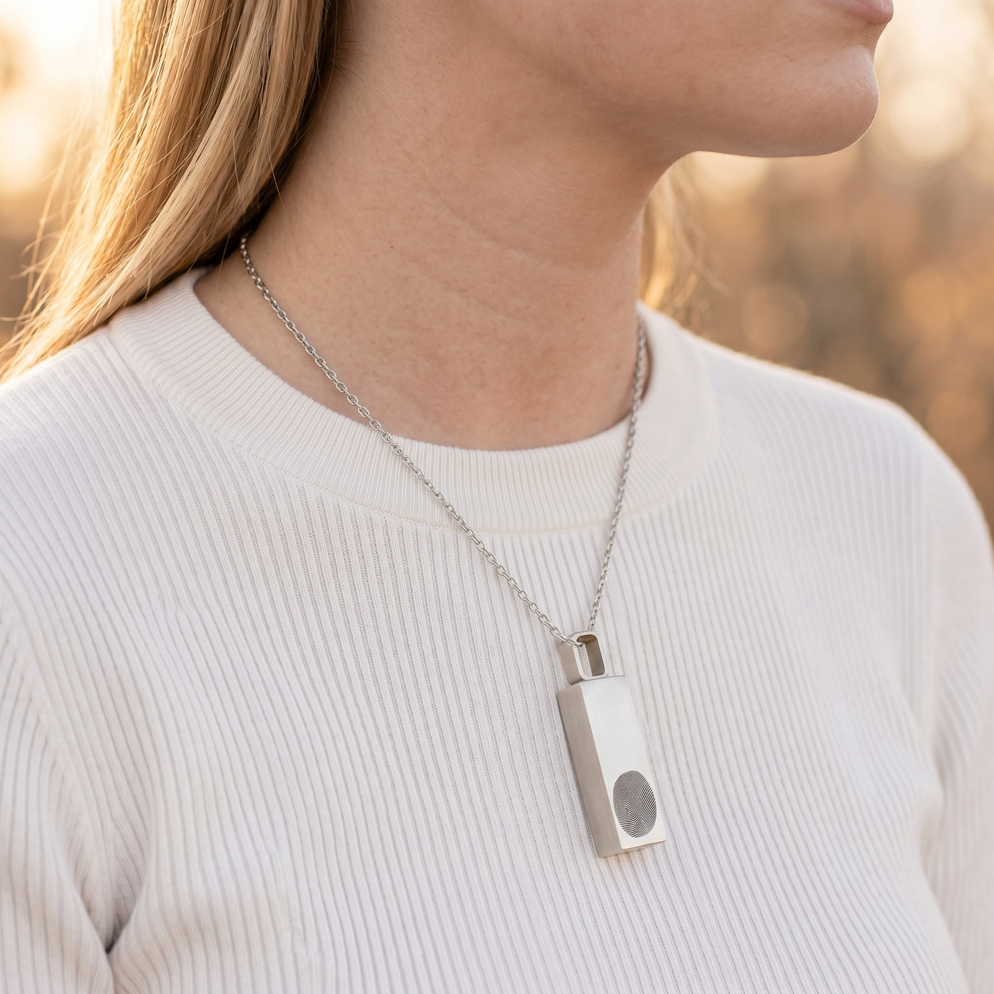 Silver Bar Urn Pendant