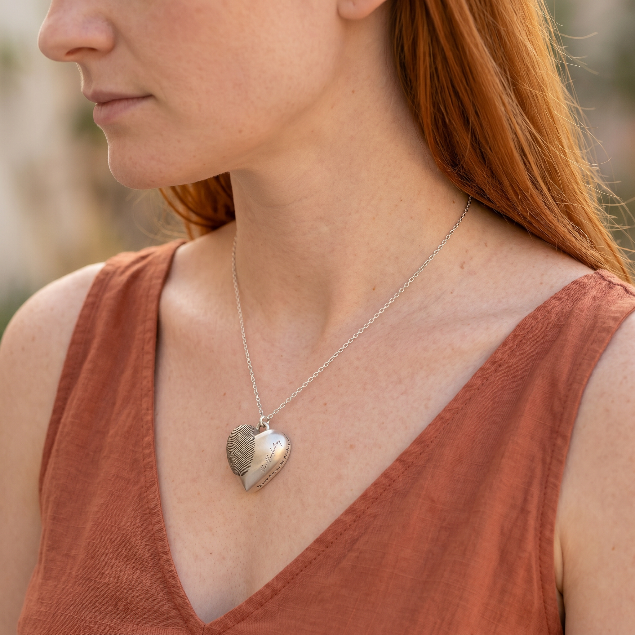 Heart Urn Pendant – Silver