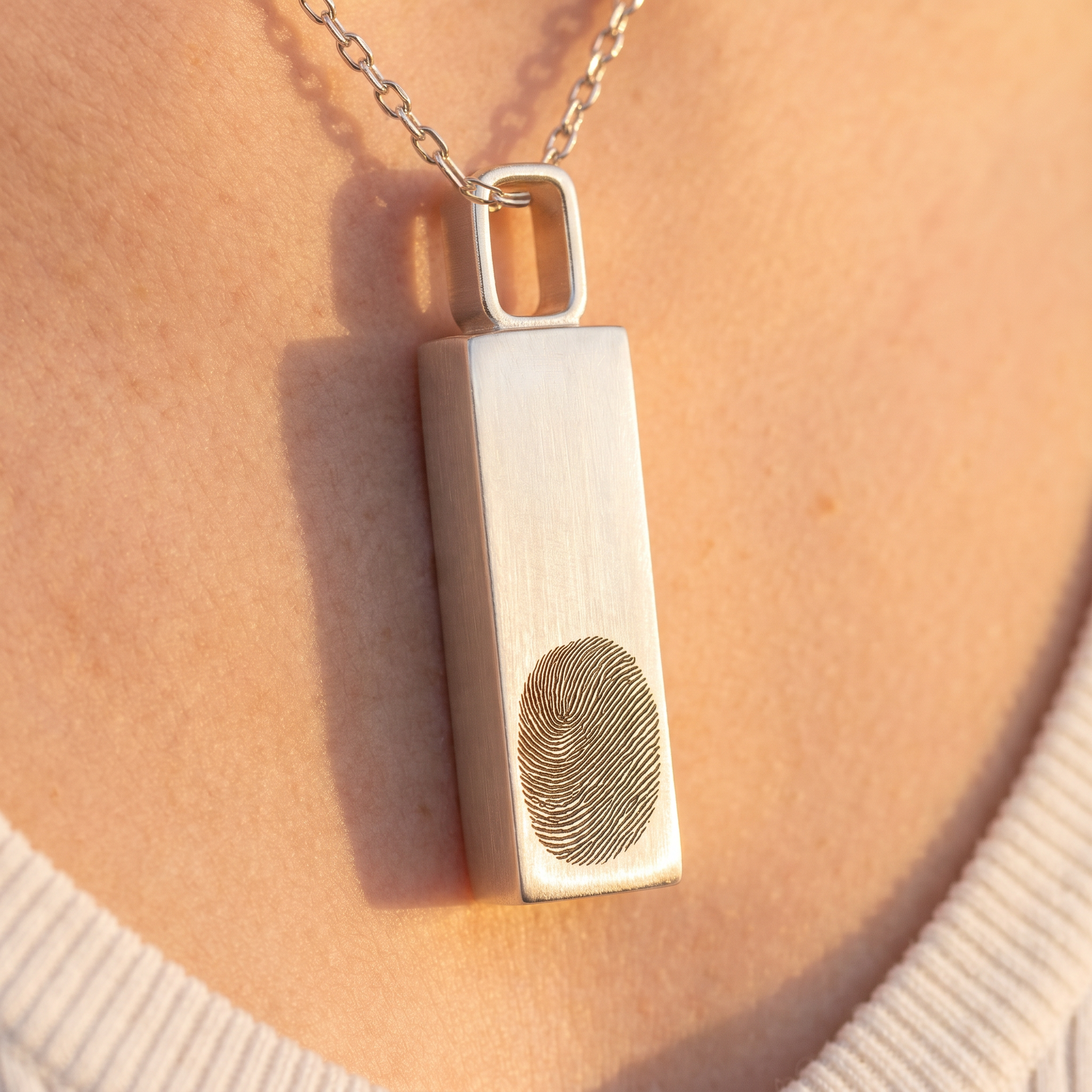 Silver Bar Urn Pendant
